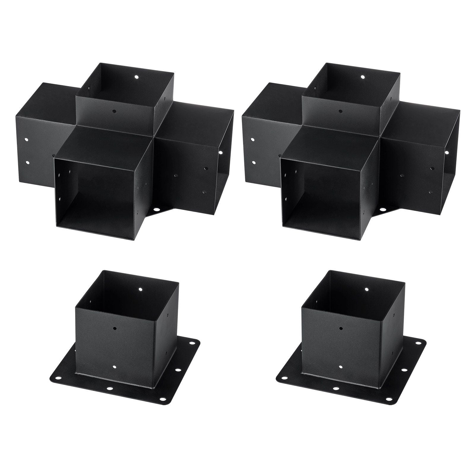 Vevor Pergola Bracket Kit 6'X6', 4Pcs 4-Way Heavy Duty Corner Bracket Woodworks Diy Post Base Kit, Easy Installation Wooden Be